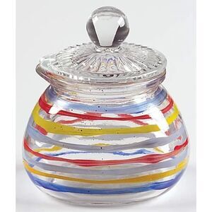 Pfaltzgraff Sedona Glass Stripes Creamer with Lid 809SD Hand Painted